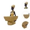 Tribal Lady Sculpture Women Figurine Candy Tray Sundries Container Resin Ornament African Statue for
