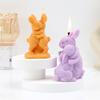 Easter Couple Rabbit Silicone Candle Mold DIY Hugging Rabbits Rabbit Family Designs Handmade Candles Gypsum Crafts Easter Gifts