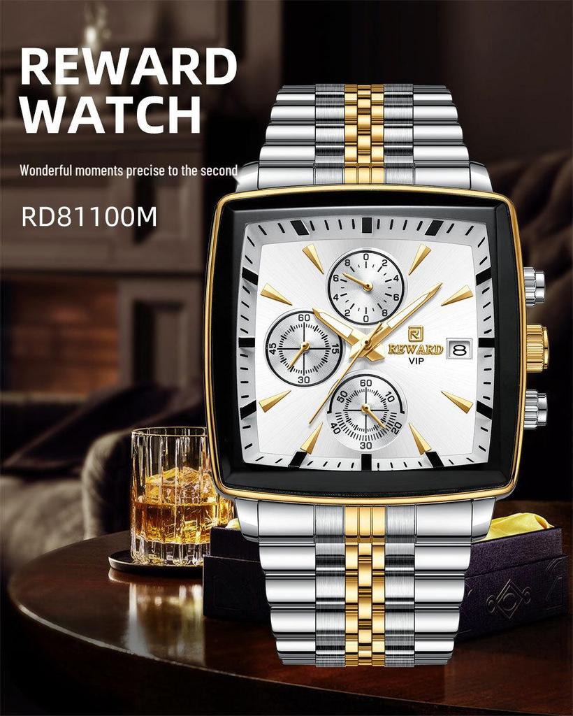 RD1100M Men's Multifunction Chronograph Watch - Waterproof, Luminous, Solid Steel Band