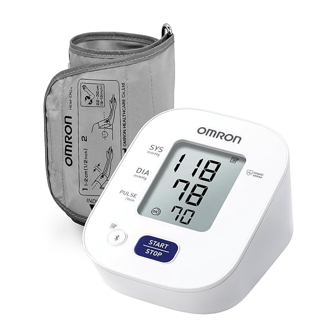 

Omron HEM 7140T1 Bluetooth Тонометр на плечо, Индикатор правильного обхвата манжеты, Индикатор гипертонии и Технология Intellisense для точного измерения