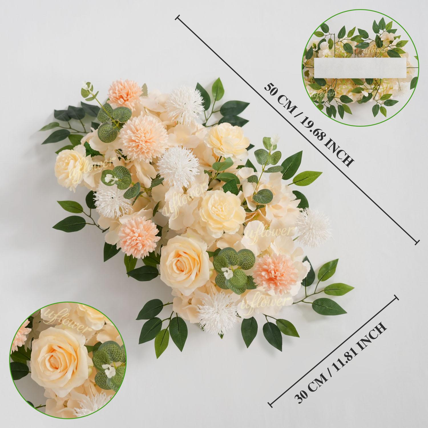 

Uflower 50/100cm Artificial Rose Peony Flower Row Wedding Backdrop Arch Decor Party Stage Table Centerpiece Floral Arrangement 1PC