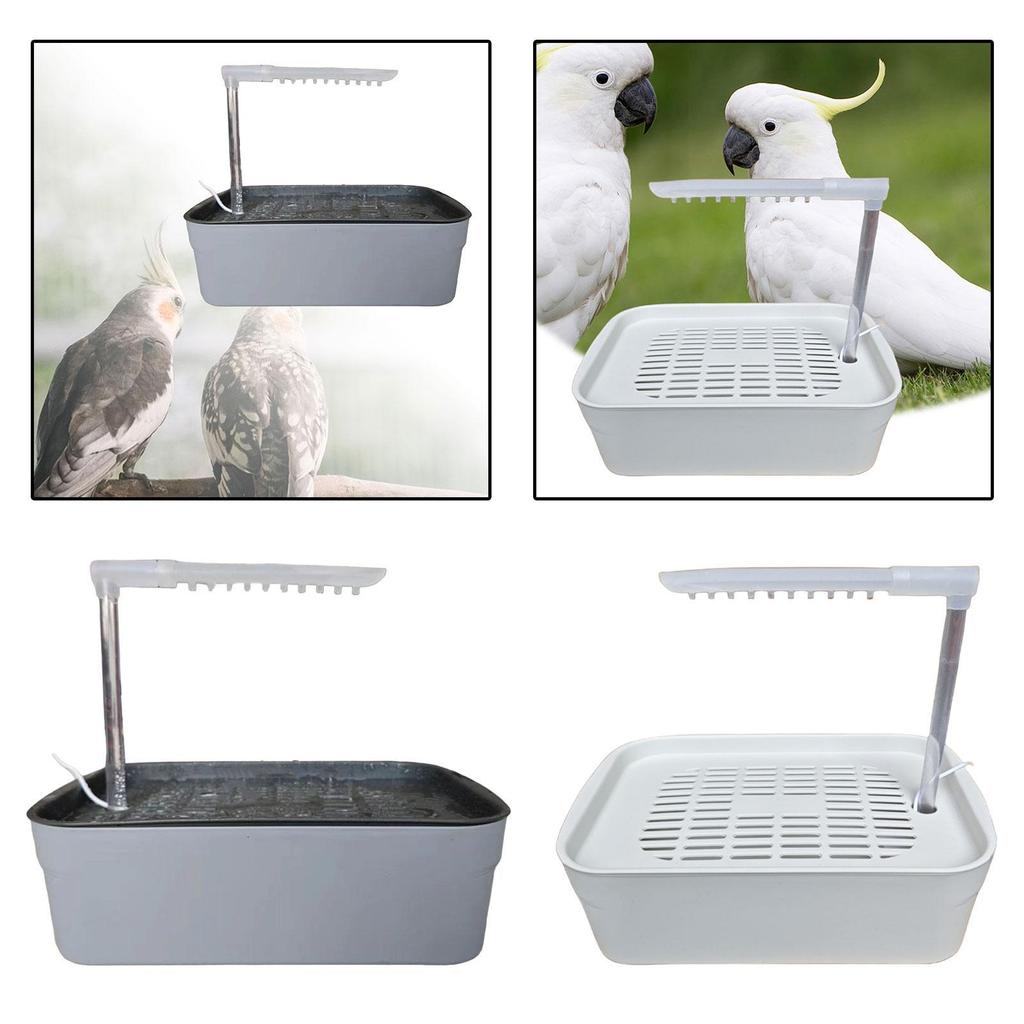 Parrot Bathtub with USB Cable Easy To Clean Automatic Pet Bird Bath for Water Bowl Parakeets Budgie Budgerigar Lovebirds