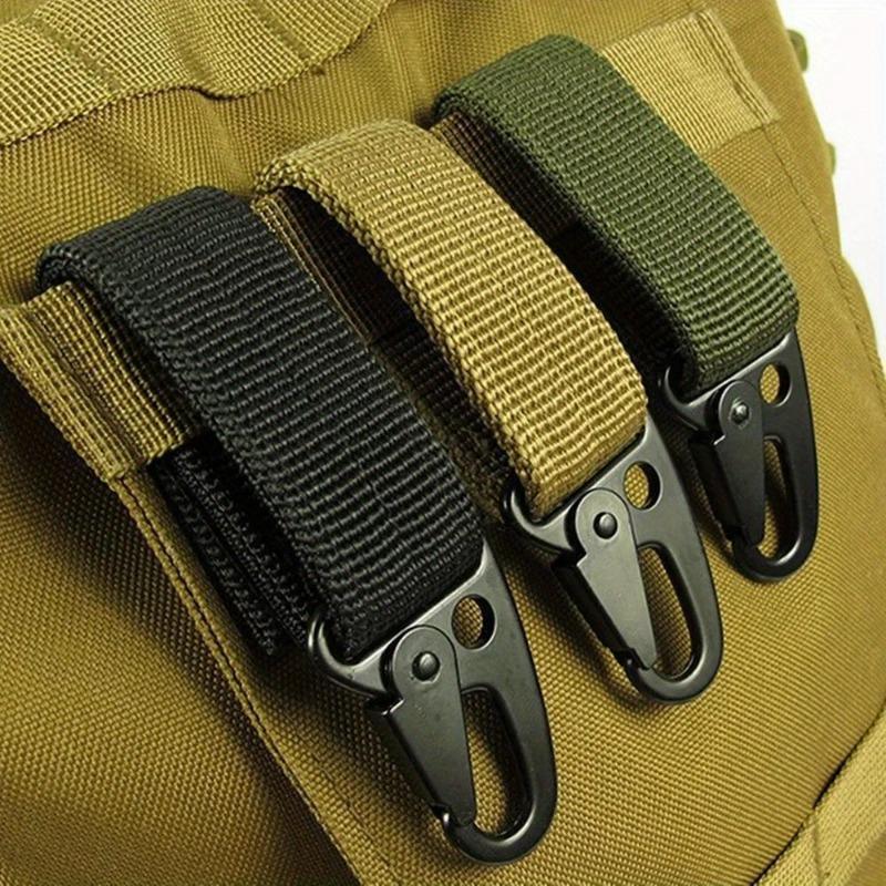 3PC Tactical Carabiner Outdoor EDC Keychain Nylon Webbing Keys Holder Camping Backpack Belt Hook Hanging Buckle Muilter Clip