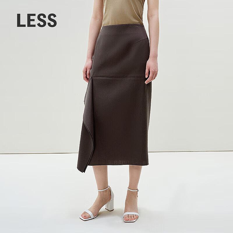 LESS 2025 Spring Merino Wool Blend Vintage Long Skirt L
