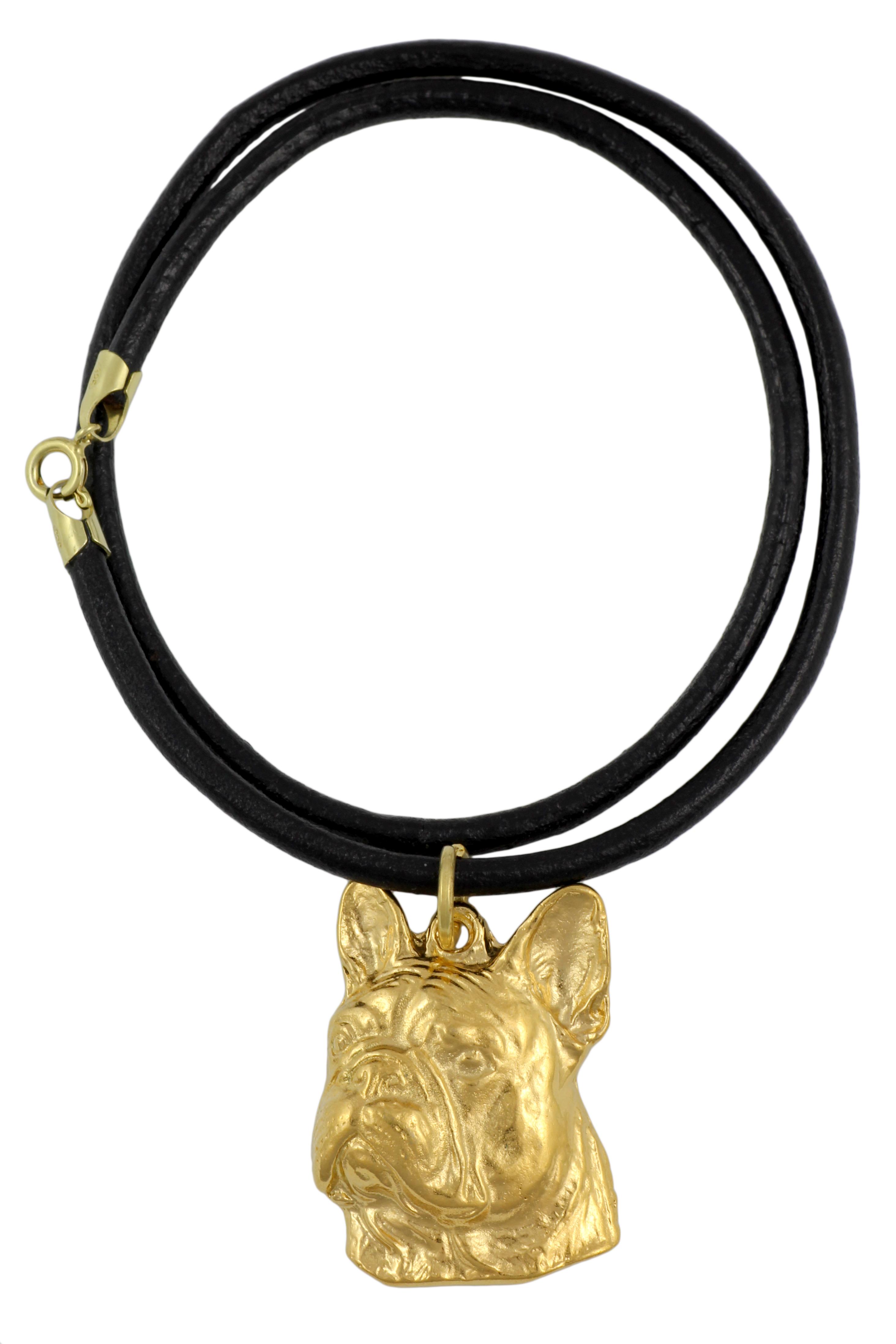 

French Bulldog, Frenchie II - necklace with a dog in a gift box, gold-plated pendant for a dog lover, striking jewelry by Art-Dog