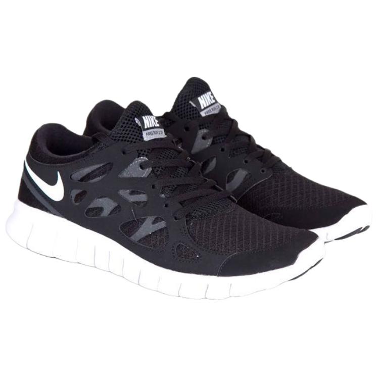 Nike Free Run 2.0 Comfortable Versatile Durable Low-Top Casual Running Shoes Men Sneakers Black 677736-010