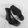 Herren High Top Schwarze Lederstiefel Punk Eckige Zehenpartie Dress Motorrad Stiefeletten Smoking Hochzeitsschuhe Übergröße