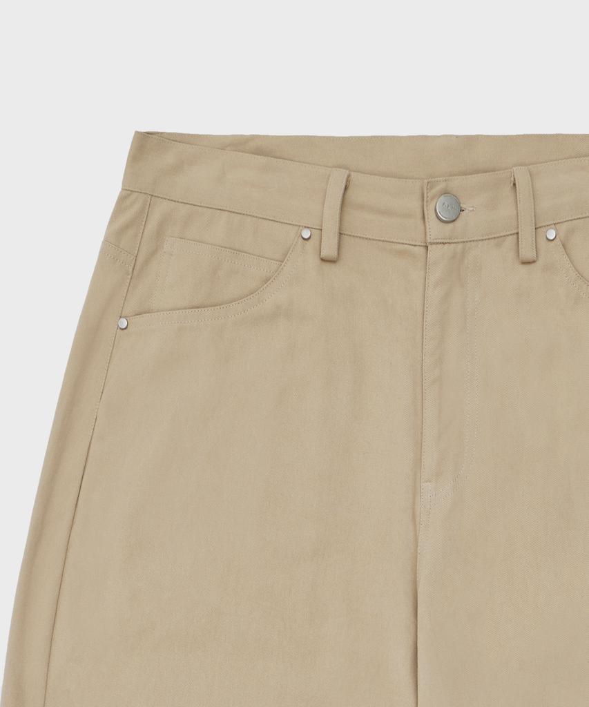 GLW Cotton Curved Pants Beige