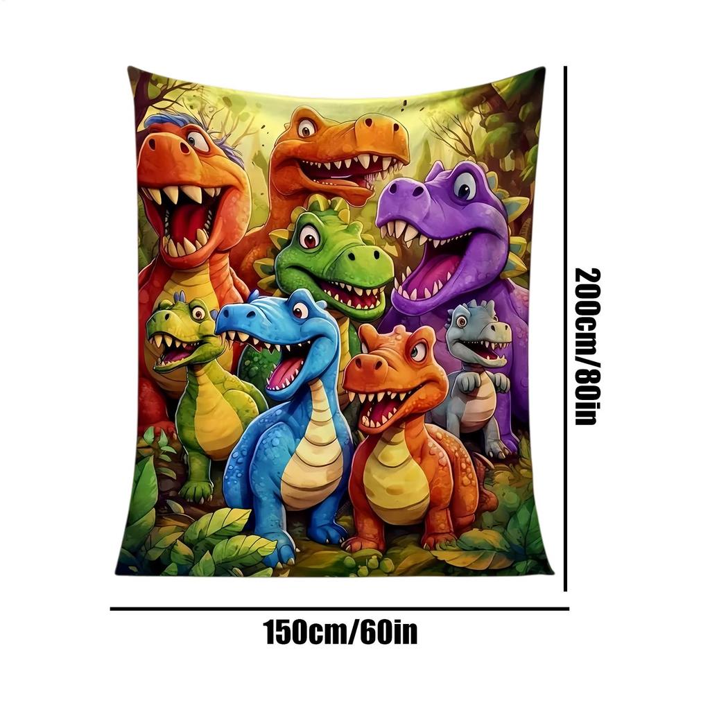 winter blanket for kids Cute Cartoon dinosaur pattern flannel blanket Microfiber colorful chubby dinosaur Bed Blanket kids gifts