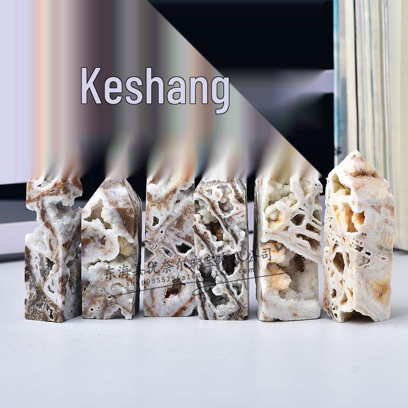 Hexagonal Sphalerite Crystal Column Ornament