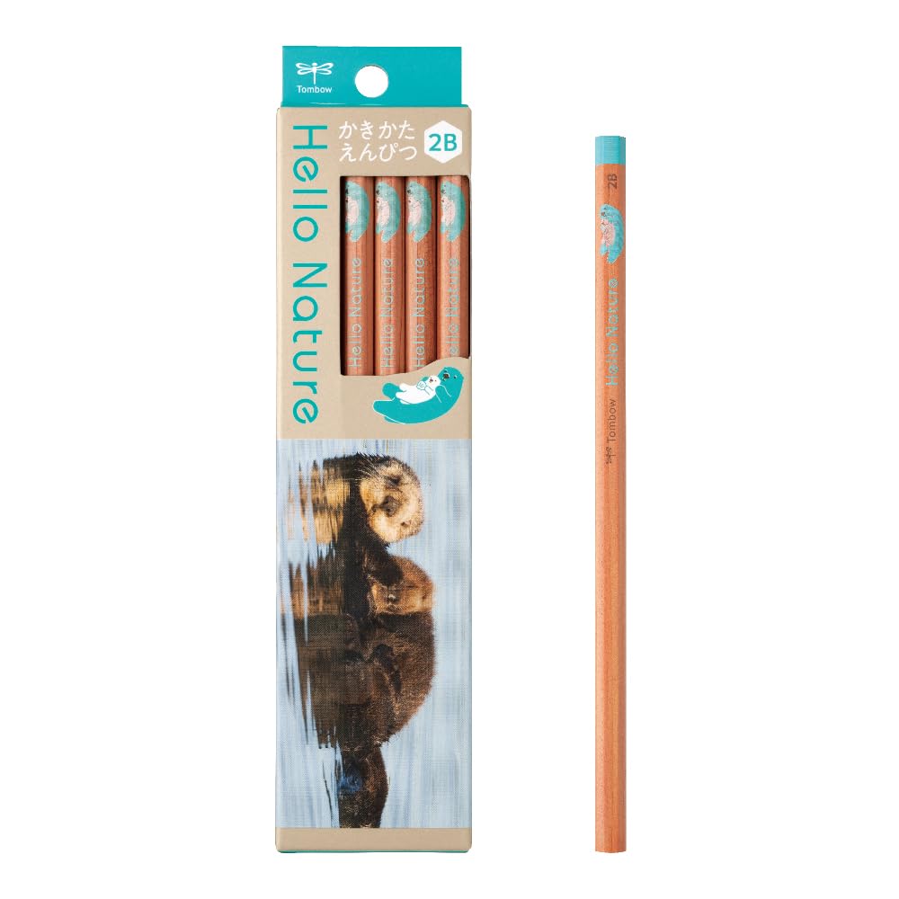 Tombow Pencil Writing Pencil 2B Otter Hello Nature Sea Otter 1 Dozen (Sea Pattern) KB-KHNST2-2B