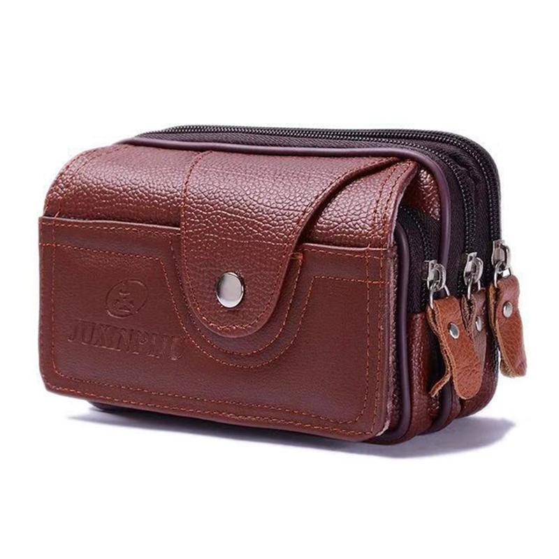 

PU Vintage Waist Pack Multi-Function Phone Coin Waist Bag Vintage Unisex The Belt Outdoor Small Wallet Men Women New кофейный