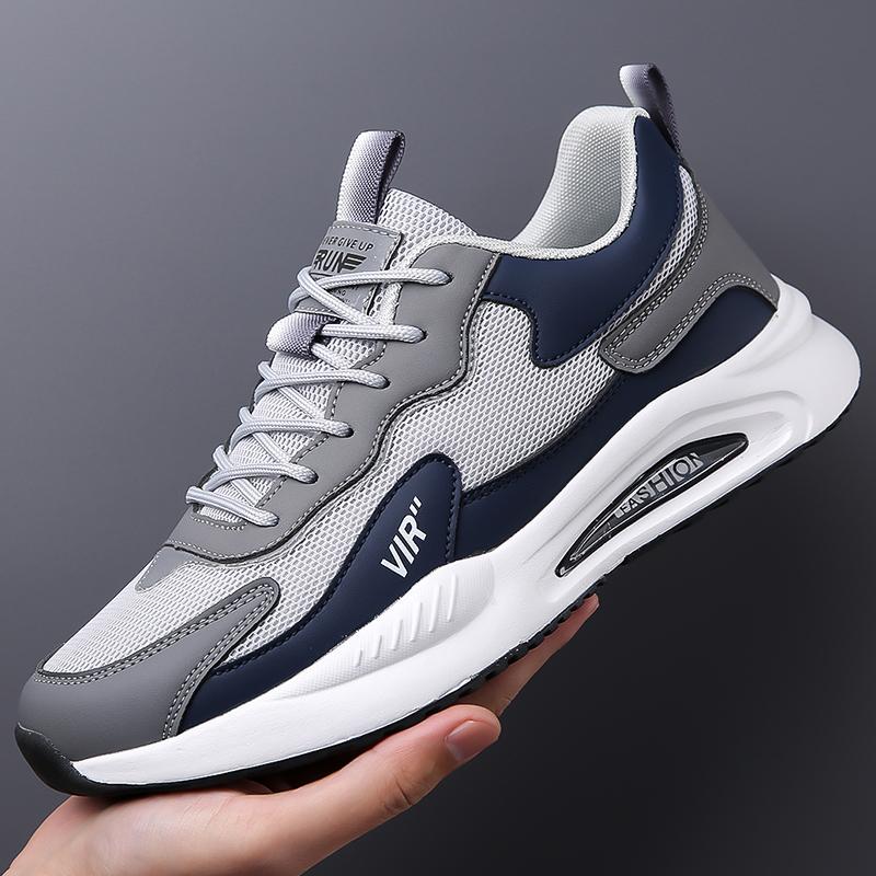 Four Seass 2026 New Men's Black Leather Shoes - Breathable Thick-soled Fashiable Sports Shoes, Casual and Sporty