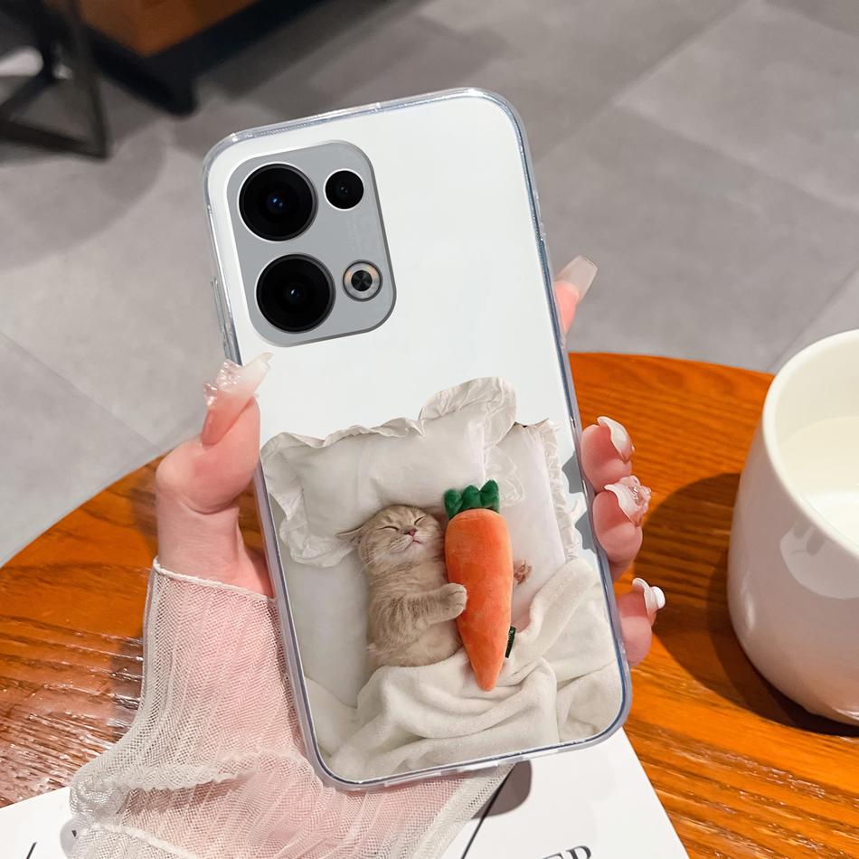 For Oppo Reno 13 Pro Phone Cases Leisure Flower Transparent Back Cover For Oppo Reno13 Pro 13Pro 5G Soft Slim Anti Drop Housing