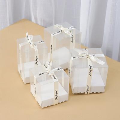 Transparent Gift Packaging Box With Base DIY Craft Candle Gift Boxes Wedding Party Baby Shower Oil Bottle Aroma Plaster Case