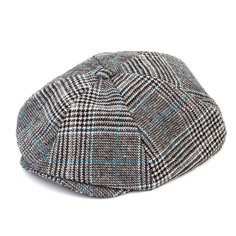 Universal Chemistry Glencheck Black Wool Newsboy Cap