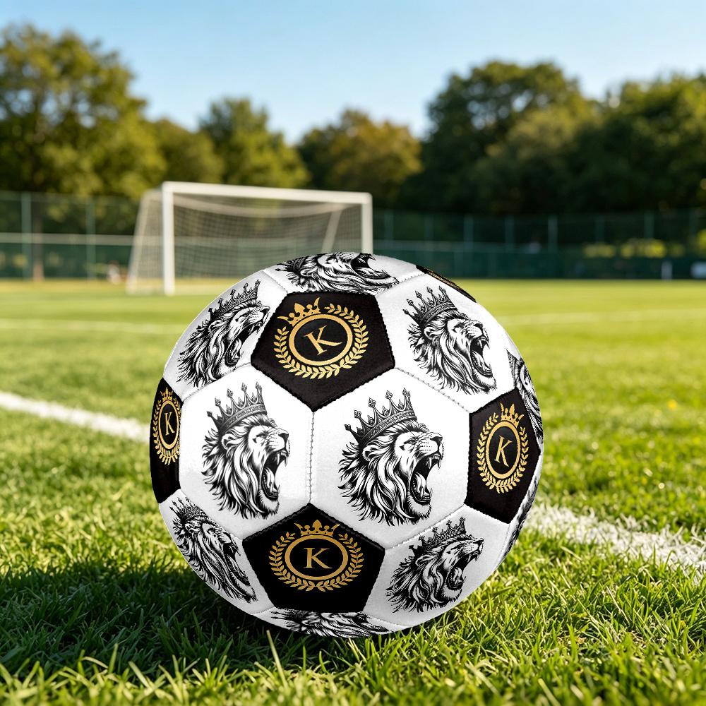 1PC Lion Majesty Royal Crest Soccer Ball Size 5 Football Machine Sewn Indoor/Outdoor Universal Football S96