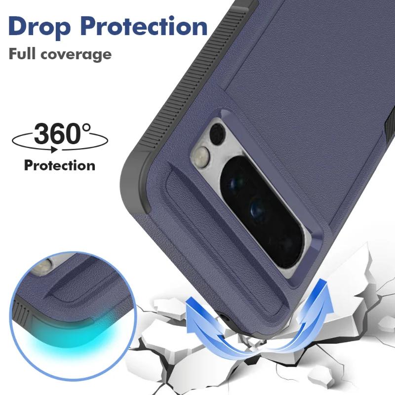 2IN1 Rugged Heavy Duty Armor Case for Google Pixel 9A 9 Pro XL 8A 7A 6A 8 7 6 Pro 5G PC+TPU Shockproof Protector OTT-B Cover Box