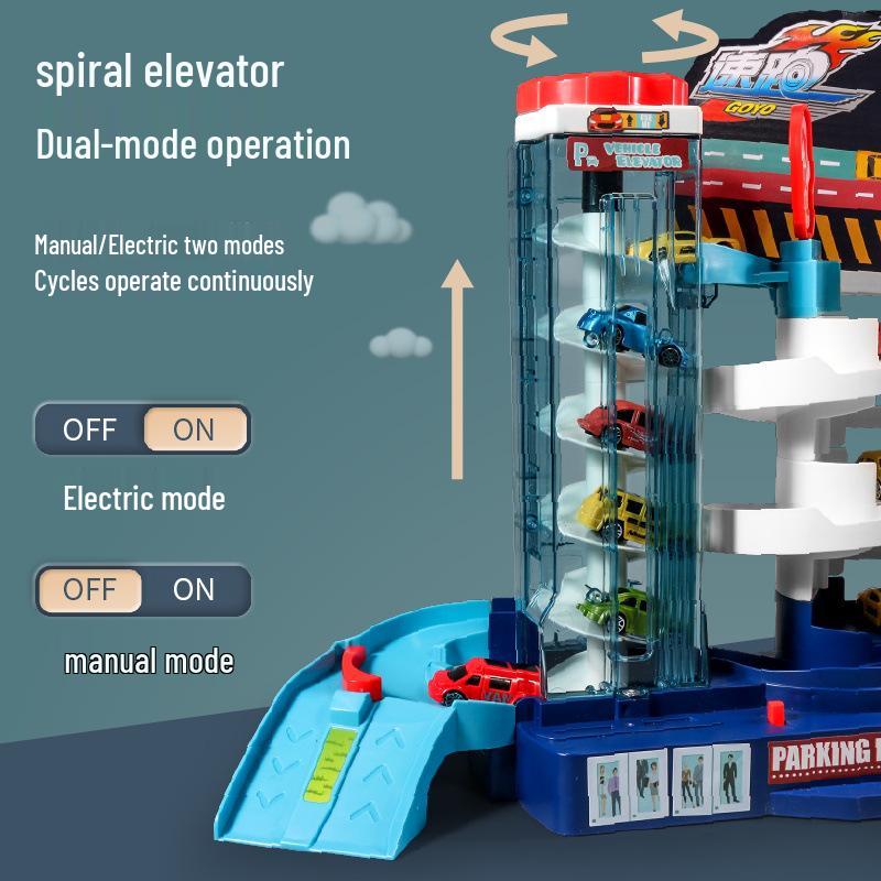 Dinosaur Mountain Adventure Track & Parking Lot Toy Set