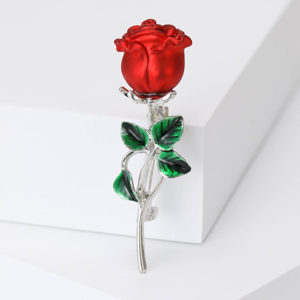 Fashion Temperament Elegant Rose Brooch, High-End Clothing Collar Pin With Accessories