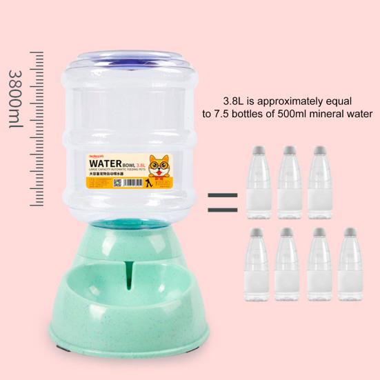Yousheng 3.8L Automatic Pet Feeder Waterer Dispenser Large Capacity Gravity Dispenser Anti-Slip Base Leak-proof Pet Food Dispenser for Cats Dogs