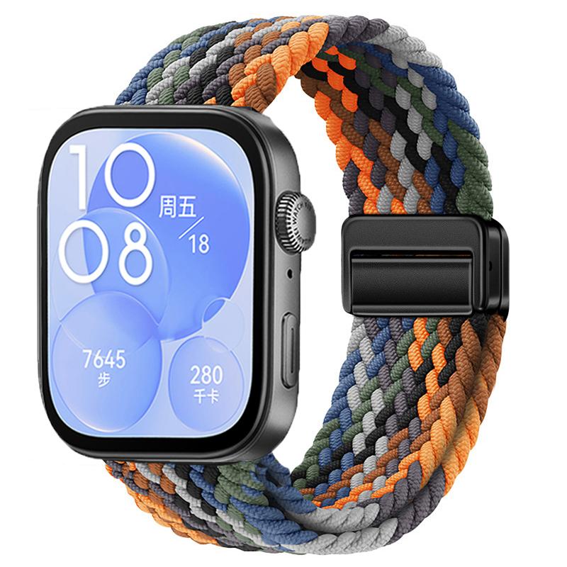 Nylon Braided Strap for Huawei Watch Fit 3/4/4 Pro Magnetic Adjustable Comfortable Band for Huawei Watch Fit 4/3 Bracelet Belt