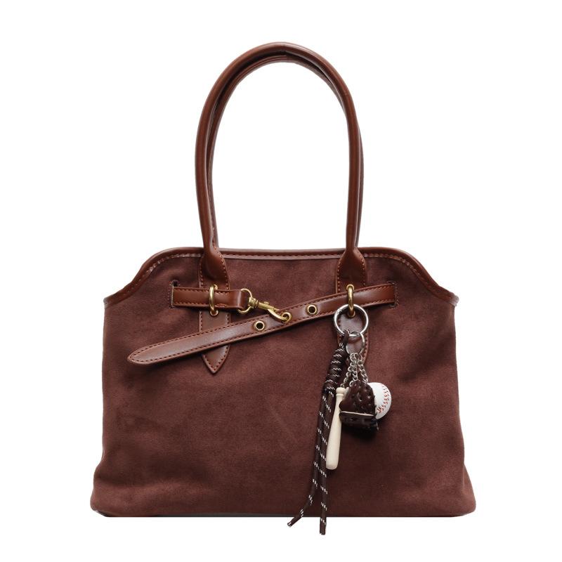 

2025 autumn and winter new retro matte handbag commuter tote bag women s large-capacity shoulder underarm bag no pendant