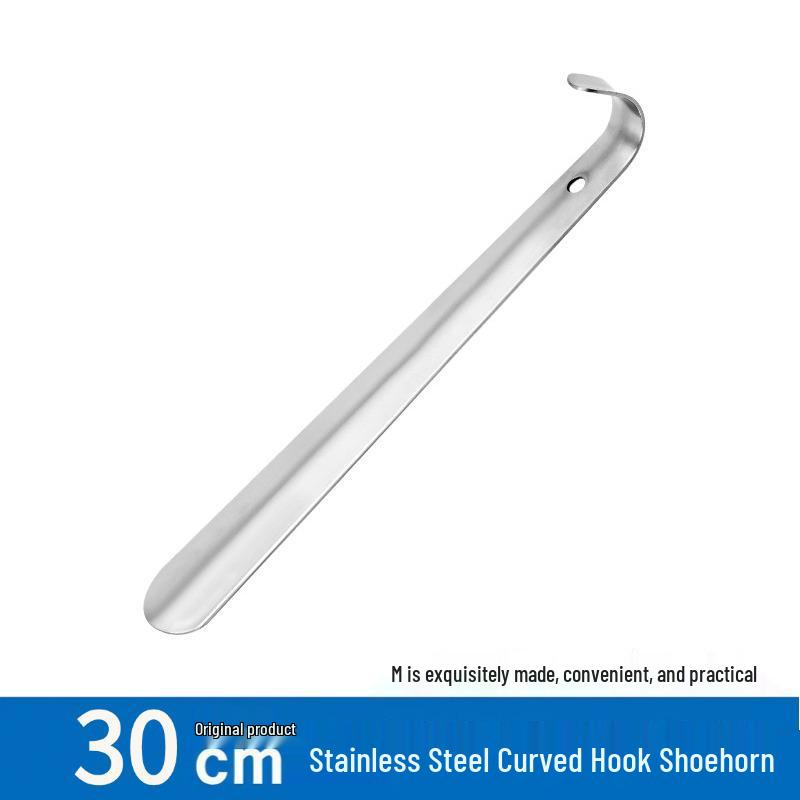 Extended Handle Stainless Steel Shoehorn for Elderly - Portable and Durable