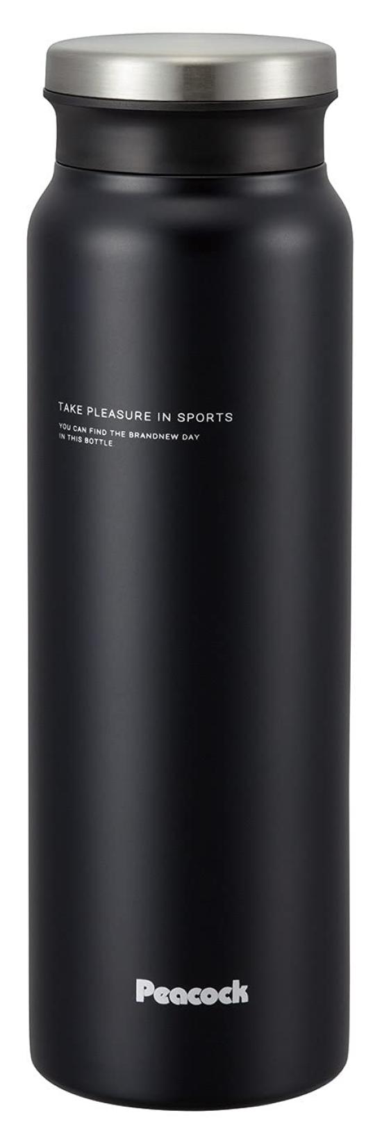 

Peacock Stainless Steel Water Bottle, 0.8L, AMZ-80, Matte Black