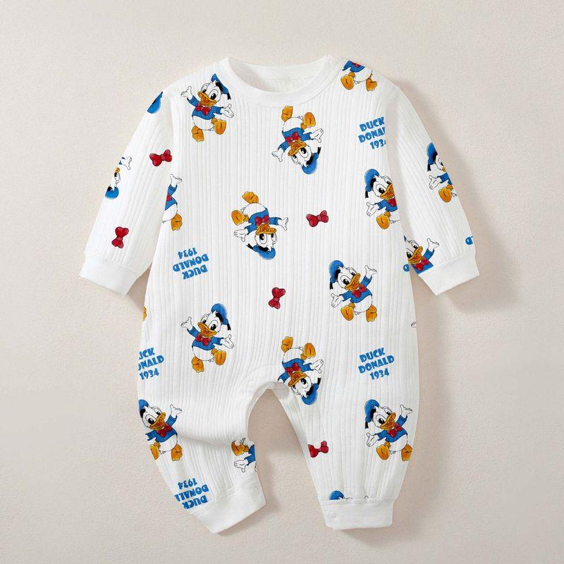 

Cute Cartoon Baby Clothes, Pure Cotton Long-Sleeve Seamless Romper for Young Babies, Super Adorable and Suitable for Going Out Little Blue Duck 90