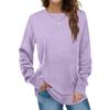 Women's Round Neck Long Sleeve Bottoming Shirt Top Warm Top Casual Sweatshirt