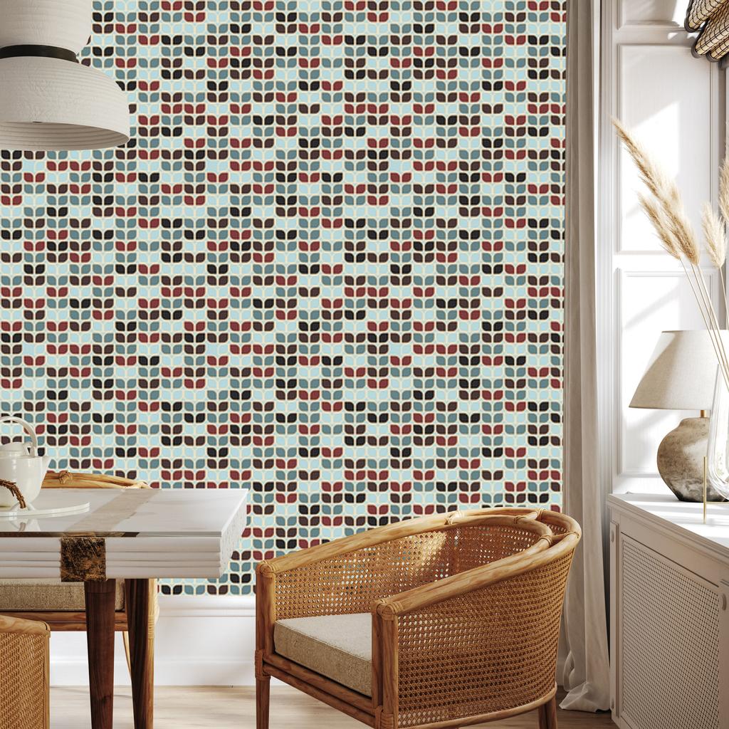 Geometric retro pattern wallpaper for living room and bedroom 50x1000