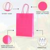 12pcs 16x22x8cm Blank Color Kraft Paper Bags Reusable Gift Bag for Birthday Party Wedding Gift Bag with Handle Tote Bag