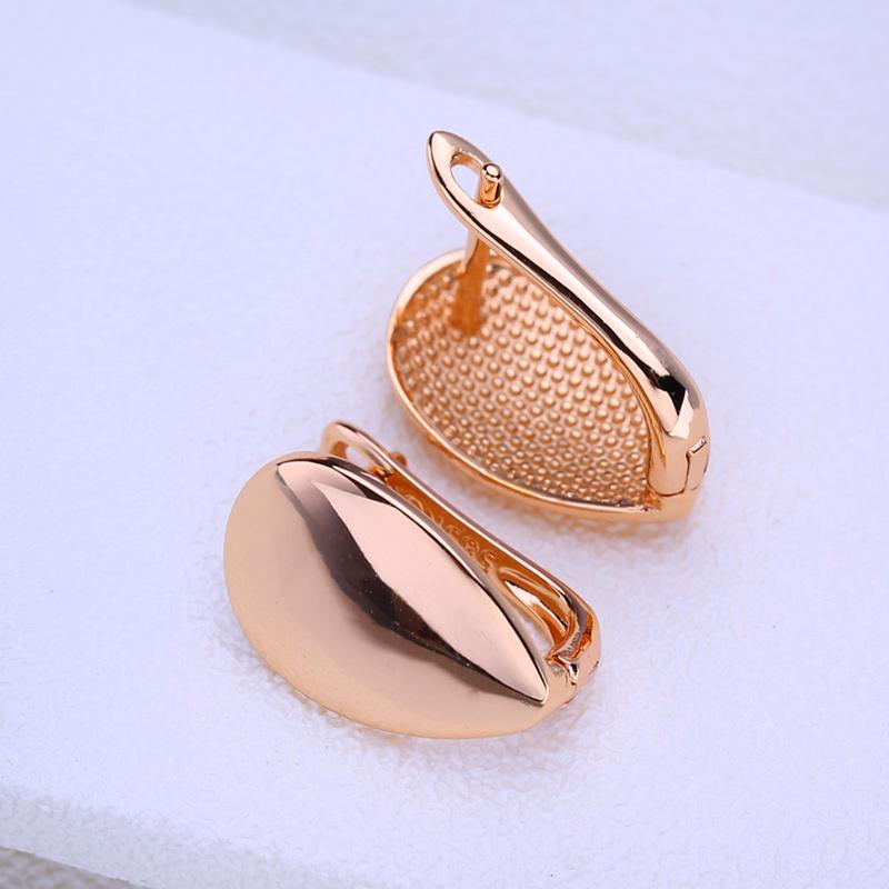 LSOOYH Clip Earrings Rose Gold Color Fashion Earring For Women Geometry Stud Earrings Jewelry