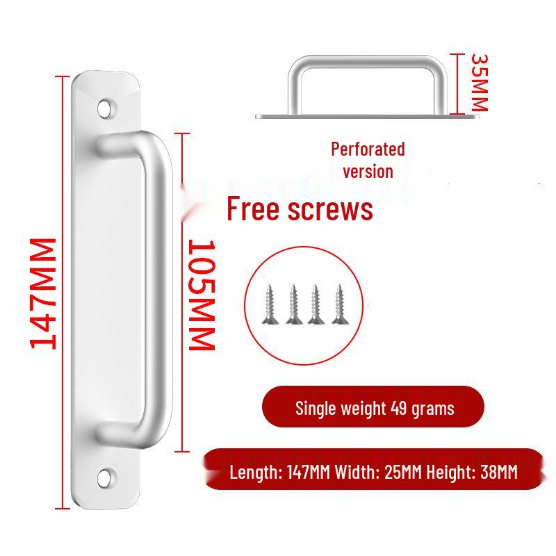 Aluminum Alloy No-Drill Door Handle for Glass, Window, Balcony, Sliding, and Cabinet Doors