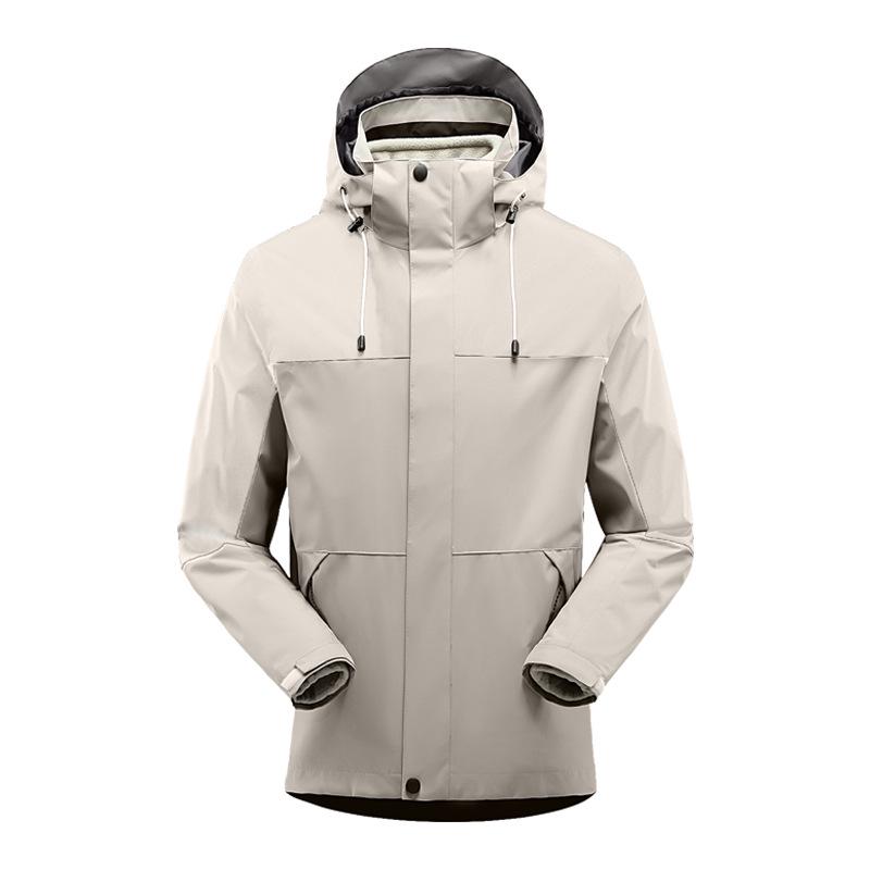 Men's and Women's Outdoor Windproof Waterproof Two-Piece Detachable Ski Suit, Three-in-One for Mountaineering