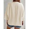 2025 New Women's Plus Size Casual V-Neck Long Sleeve T-Shirt Elegant Loose Blouse Solid Color Fashion Top for Spring Summer