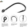 Carbon Steel Fishing Hook Set Barbless Carp Hooks Sharp Point Bulk Pack Multi Size Assortment Kit For Freshwater Saltwater Fish