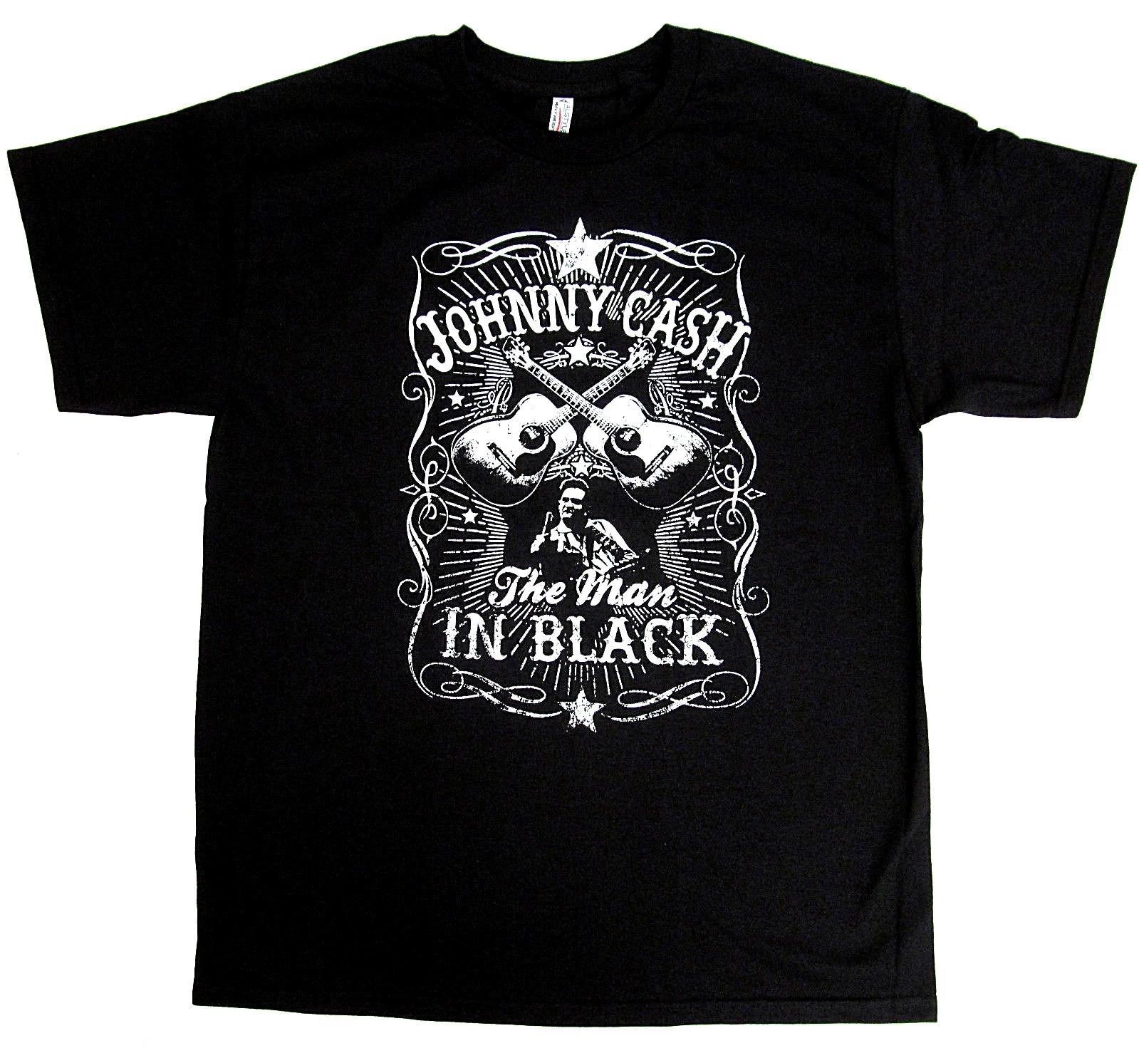 

JOHNNY CASH T-shirt Man In Black Guitar Country Blues Rock Tee Adult Men s New S