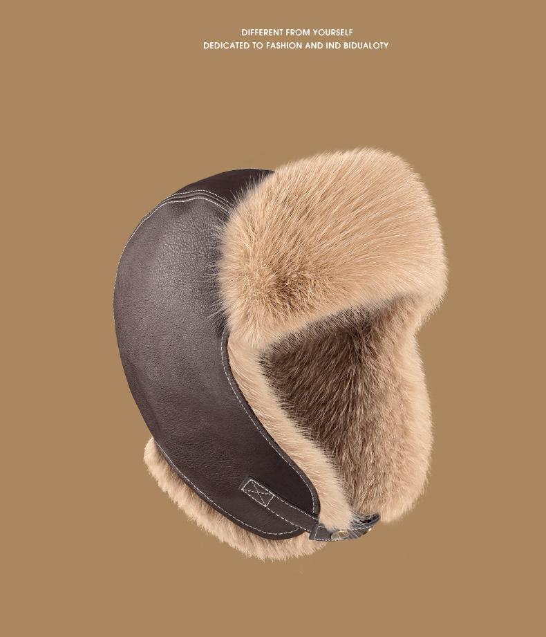 New Men's Winter Trapper Aviator Trooper Earflap Warm Russian Waterproof Ski Hat Bomber Cap Russian Warm Ear Protectors Hats