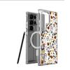 Orange Pumpkin Skull Magnetic Case for iPhone 15/16/17 Pro Max - Transparent Full Coverage