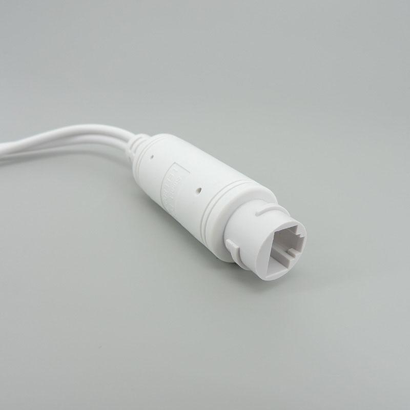 Weißer 48 V auf 12 V, 24 V auf 12 V, wasserdichter POE-Splitter, Adapterkabel, Stromversorgungsmodul-Injektor für RJ45-Kabel, CCTV-IP-Kamera