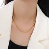 Necklace Accessories Titanium Steel Plated 18k Gold Stacked Chain Necklace Bracelet Set for Women