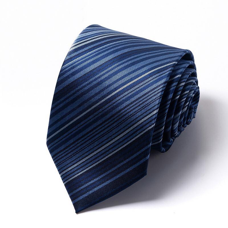 3pz Cravatta Formale Uomo Standard 8cm Blu Business Professionale Rigata Cravatte Accessori Abito da Matrimonio Cravatta Tessitura Jacquard Uomo
