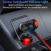 Car Cigarette Lighter Splitter 1 To 3 Car Cigarette Lighter 12V24V Splitter Adapter Cigarette Lighter Extension Cord with Switch