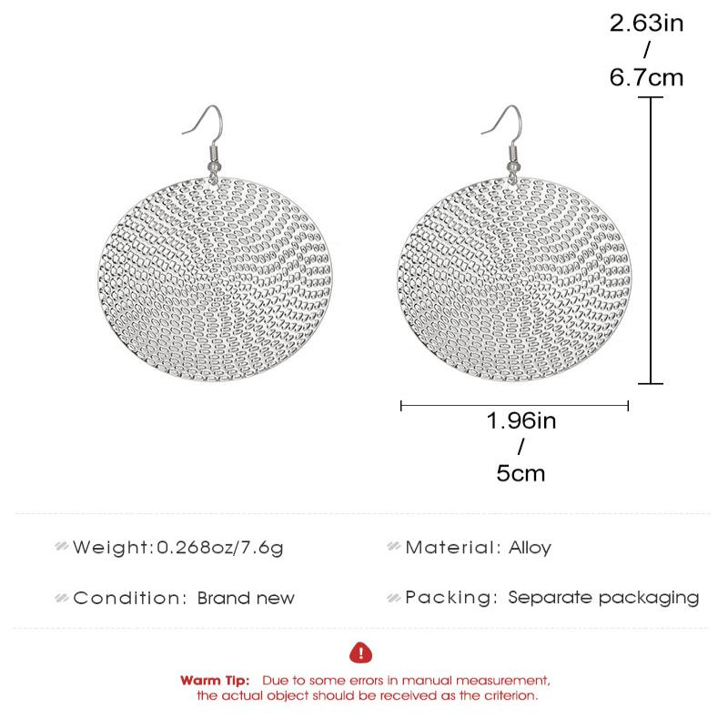 Punk Exaggerated Gold Silver Color Drop Earrings For Women Fashion Big Round Circle Dangle Earrings Statement Jewelry