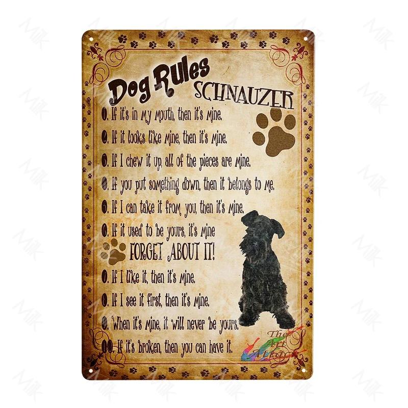 Schnauzer Hund Metallschild Dackel Kaffee Metallplatte Vintage Stil Wandaufkleber Metall Poster Cartoon Süßes Zuhause Außen Deko