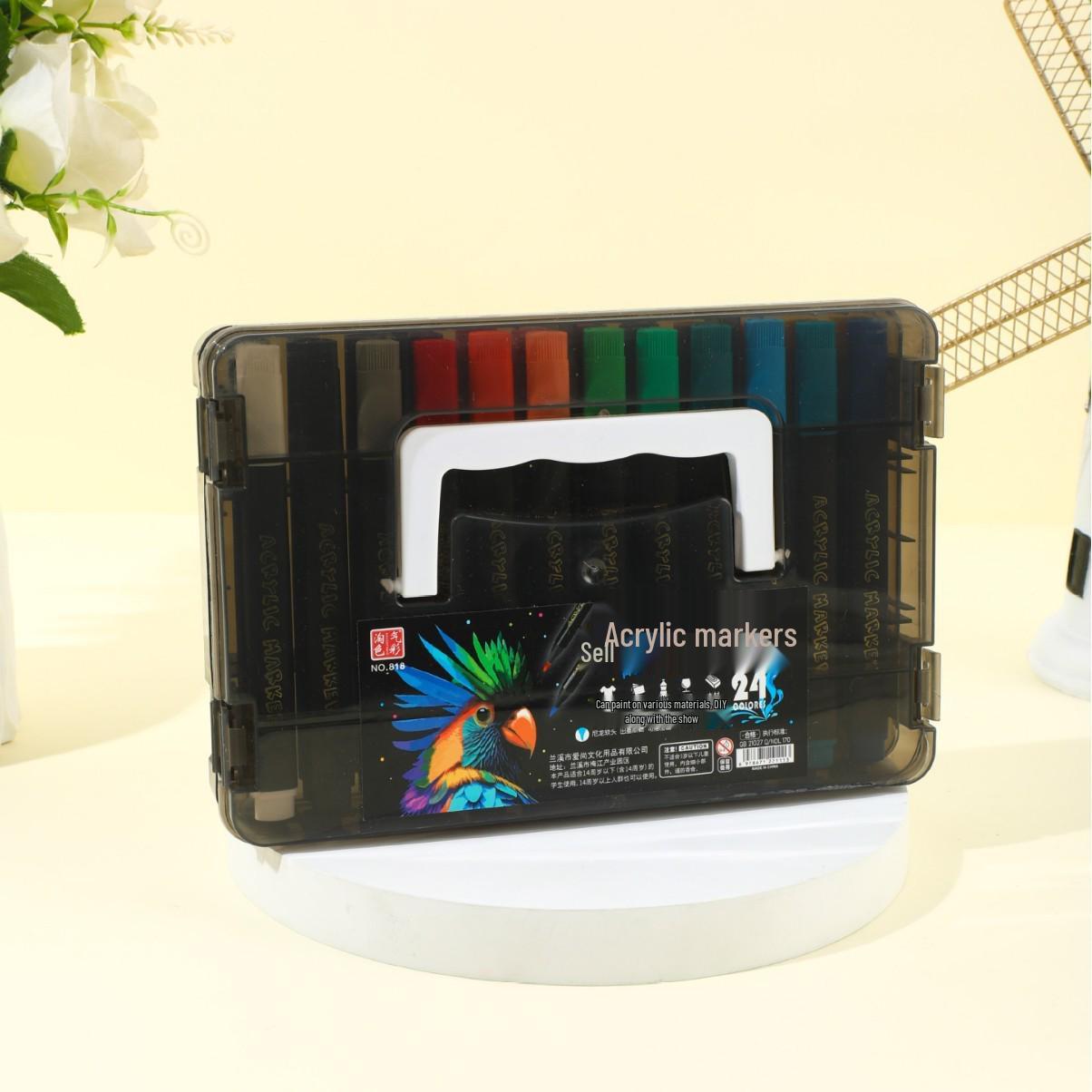Stackable Kids Acrylic Markers - Washable & Non-Bleeding Watercolor Pens for Students