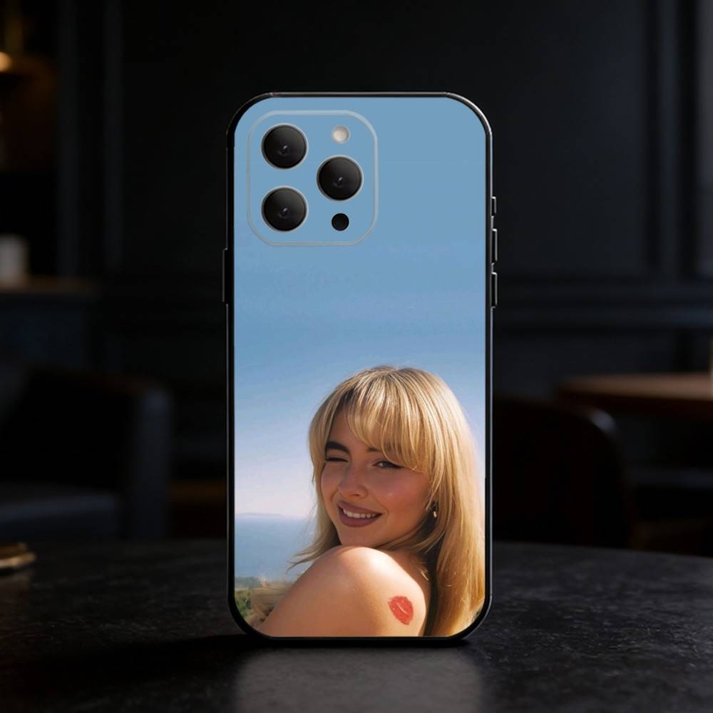Singer S-Sabrina C- Carpenter Phone Case For iPhone 17,16,15,14,13,12,11 Plus,Pro,Max,Mini Silicone black Soft Cover