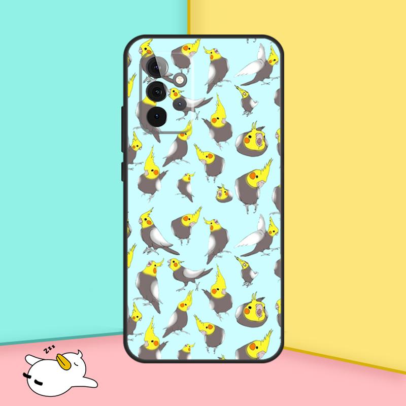 Cartoon Cockatiel Collage Case For Samsung Galaxy A34 A54 A14 A36 A56 A06 A13 A53 A32 A12 A22 A52 A35 A17 A16 A55 A15